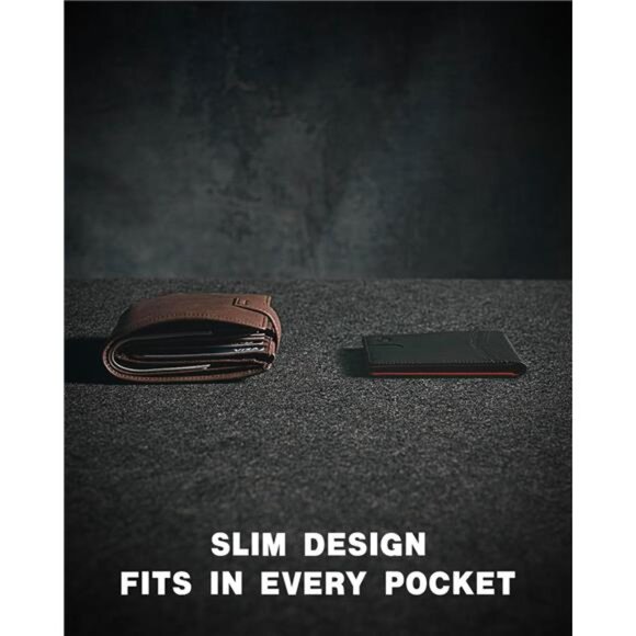Slim RFID Bifold Wallet – 12 Card Slots, Money Clip & ID Window for Men ✨ - Picture 3 of 4